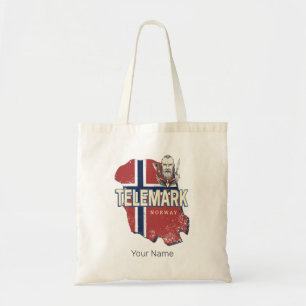 Telemark Norwegen Province Map Vintag Souvenir Tragetasche