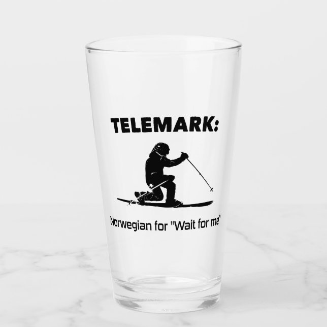 Telemark: Norwegisch für "Wait For Me" Glas (Vorderseite)