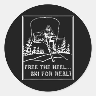 Telemark Skifahren Shirt kostenlos die Ferse Ski f Runder Aufkleber