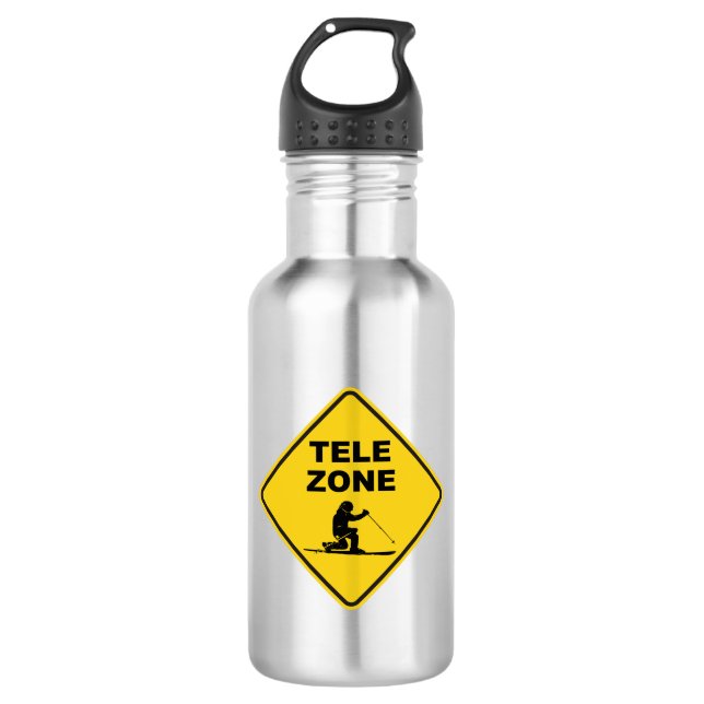 Telemark Skigebiet Unterschrift Edelstahlflasche (Vorderseite)