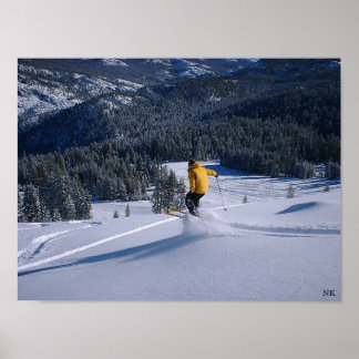 Telemark Skiier nimmt Flug Poster