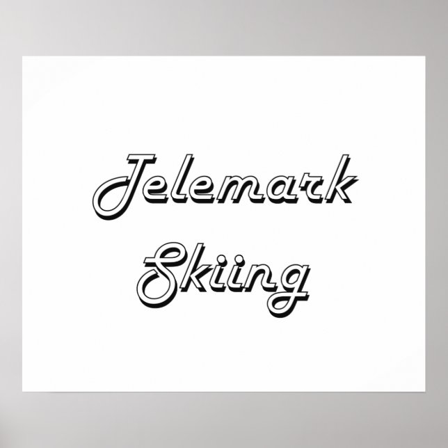 Telemark Skiing Classic Retro Design Poster (Vorne)