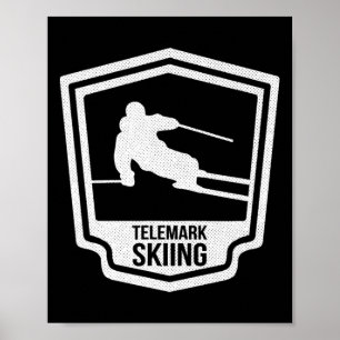 Telemark-Skilauf Telemarken Norwegen Skifahrer Lan Poster