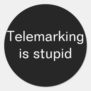 Telemarken ist dumm klein runder aufkleber