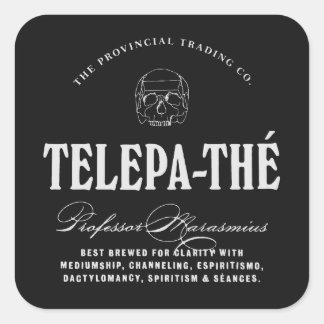 TELEPA-THÉ - apothekarisches Etikett Quadratischer Aufkleber
