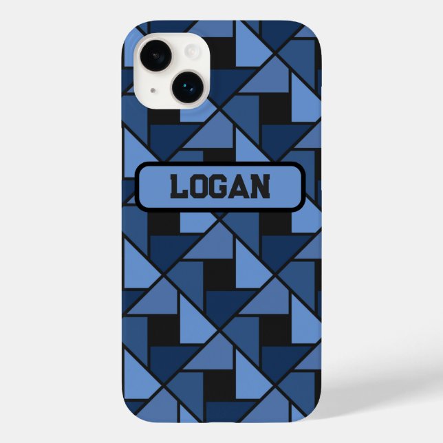 Téléphone cadeau géométrique bleu / coque ipad (Verso)