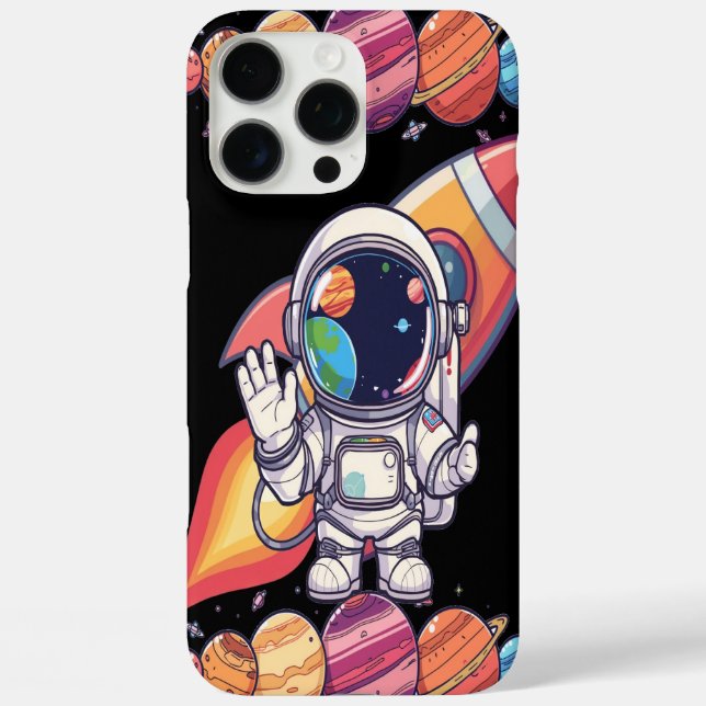 Téléphone cosmique Espace Coque noir Planètes thém (Verso)