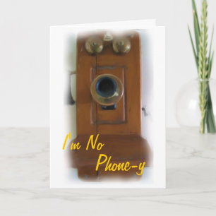 Téléphone vintage Carte d'amour "Je ne suis pas de