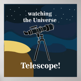 Telescope Astronomie Night Sky Stargazer Poster