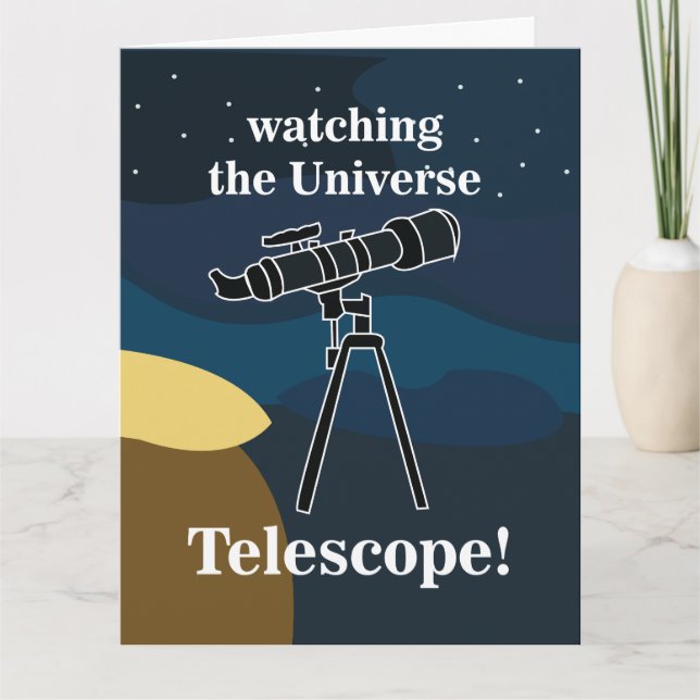 Telescope Night Sky Astronomie Stargazer Geburtsta Karte (Vorderseite)