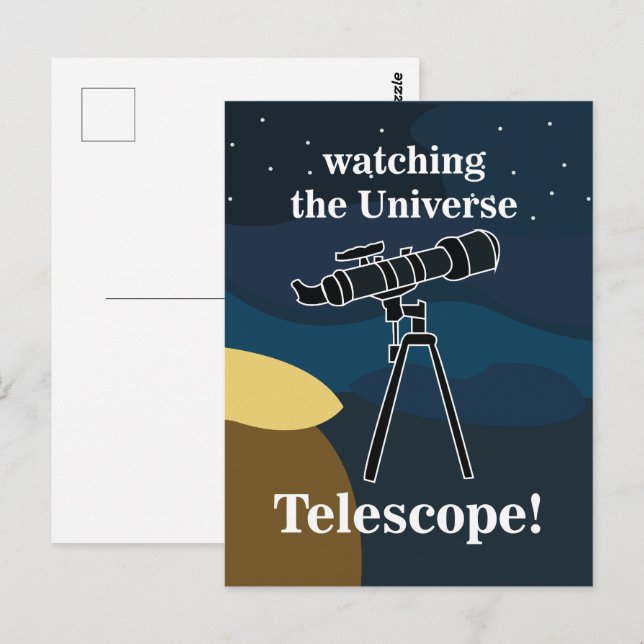 Telescope Night Sky Astronomie Stargazing Postkarte (Vorne/Hinten)