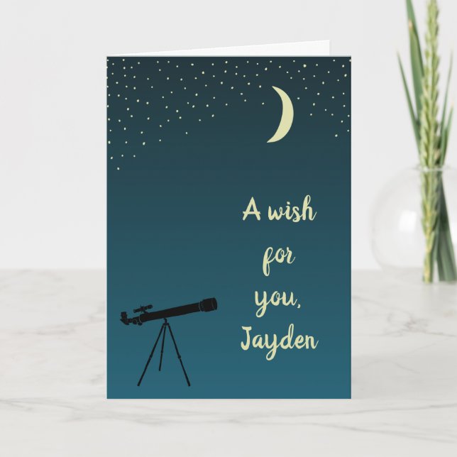 Teleskop und Night Sky Astronomie Thema Karte (Vorderseite)