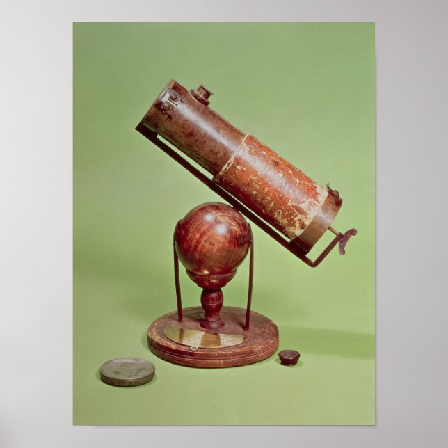 Teleskop von Sir Isaac Newton 1671 Poster (Vorne)