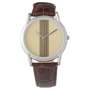 Telet-Kreuzanhänger-Beign auf braun Armbanduhr
