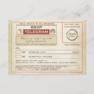 Télévision vintage du MARIAGE RSVP avec choix de r