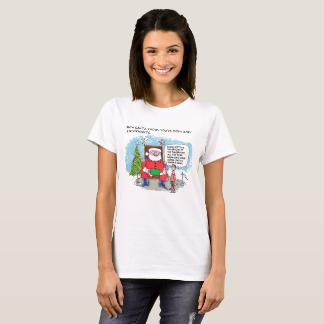 Tell Santa women white T-shirt (Devant entier)