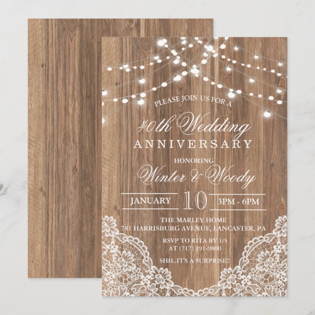 TELLE OU TELLE ANNÉE - Invitation de mariage en bo (Devant / Derrière)