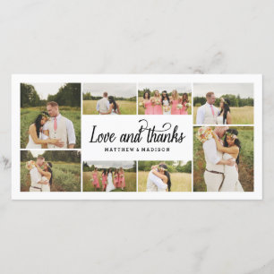 Tellement d'amour collage Carte photo Merci
