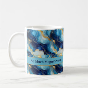 "Tellement d'importance" Mug d'or bleu décoratif
