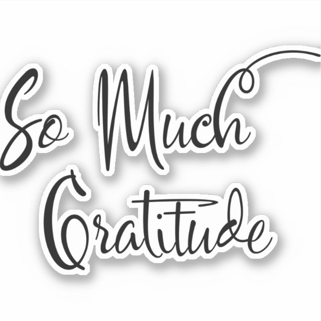 Tellement Gratitude Sticker de typographie de scri (Devant)