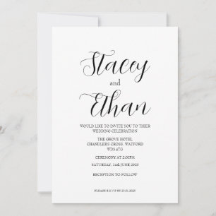 Tellement simple invitation de mariage typographiq