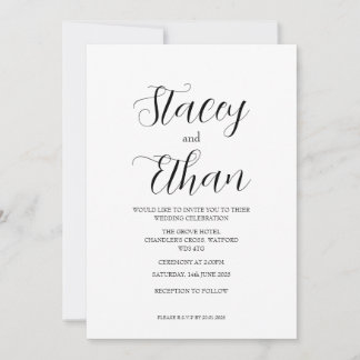 Tellement simple invitation de mariage typographiq