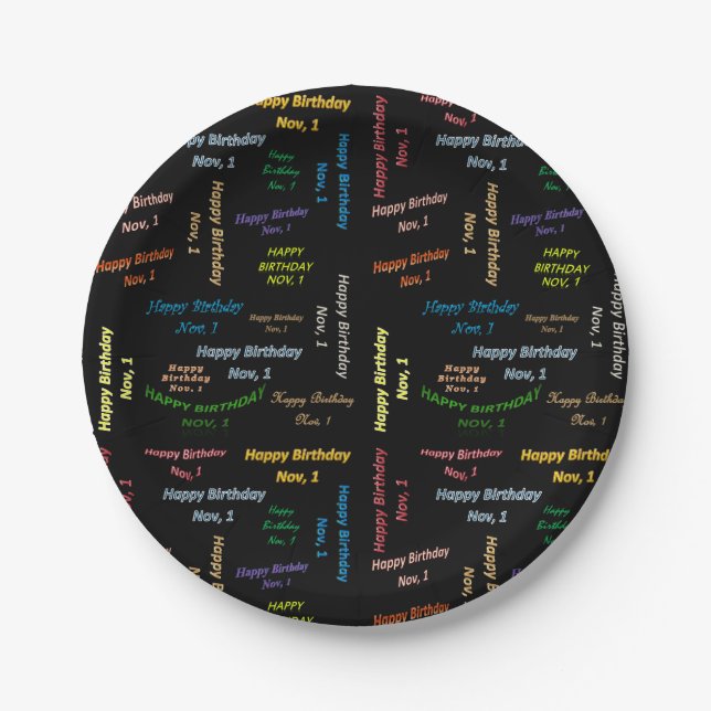 Teller, 1. November Pappteller (Vorderseite)