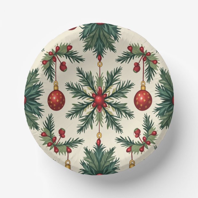 Teller, 7" Papierschale (Weihnachten) Pappteller (Vorderseite)