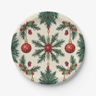 Teller, 7" Rundpapier-Platte(Weihnachten) Pappteller
