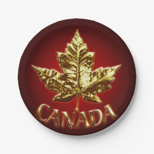 Teller am Kanada-Tag Gold Kanada Leaf Paper Teller