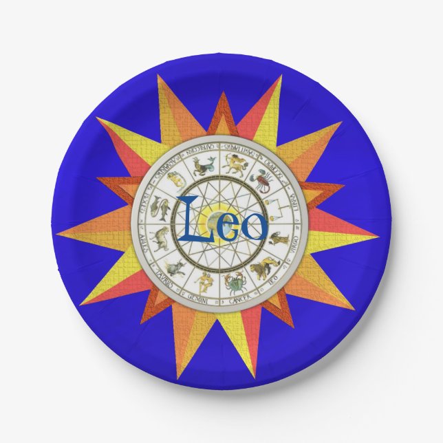 Teller, Astrologie Blue Star Pappteller (Vorderseite)