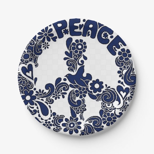 Teller auf dem blauen und weißen Schild (Vorderseite)