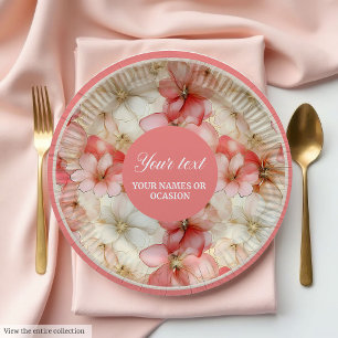 Teller aus Aquarellpapier in Rosa und Gold