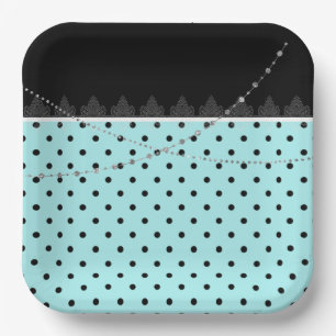 Teller aus blauem und schwarzem Streifen