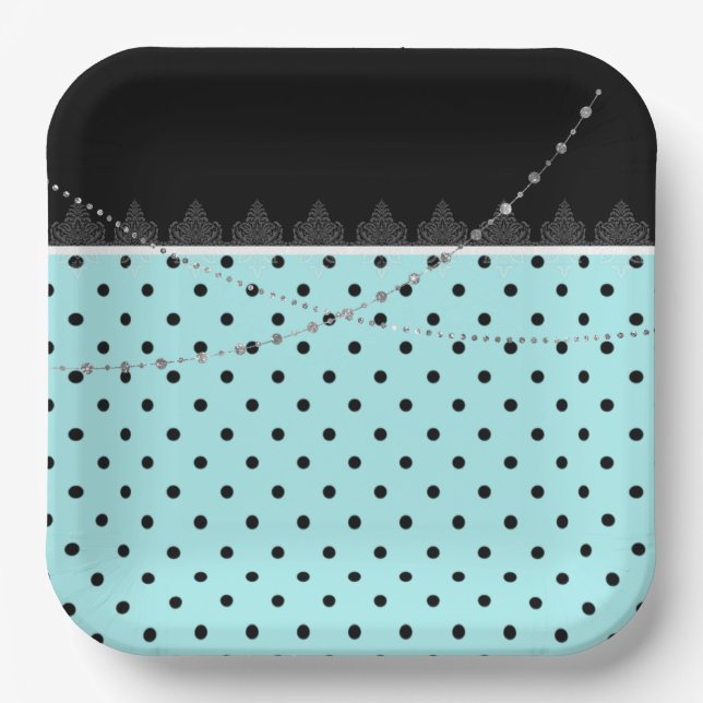 Teller aus blauem und schwarzem Streifen (Vorderseite)