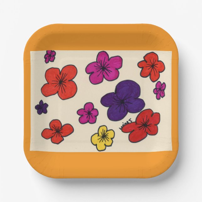 Teller aus Blumenpapier (Vorderseite)