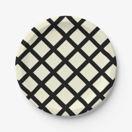 Teller aus Gitterpapier (Creme & Black)