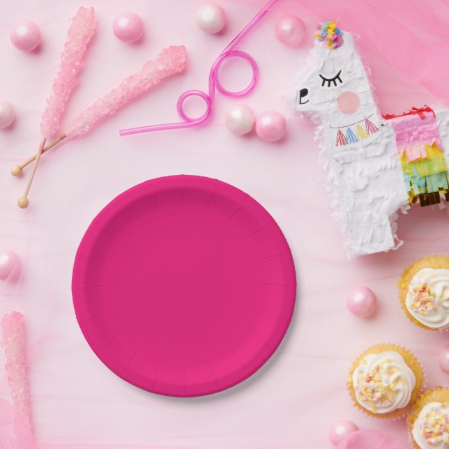 Teller aus heiß rosa Papier (Party)