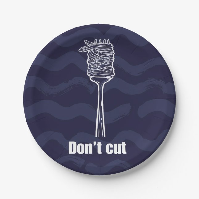 Teller aus Karton - Don't Cut - Humor Spaghetti (Vorderseite)
