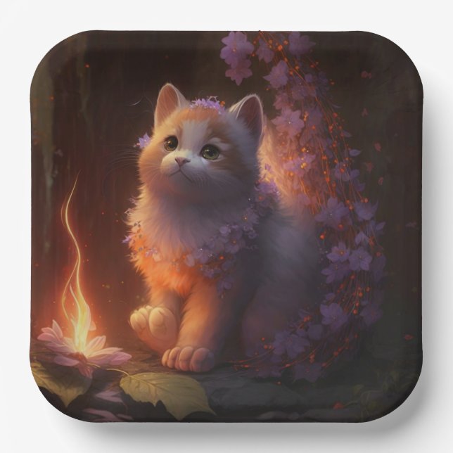 Teller aus Katzenpappe (Vorderseite)