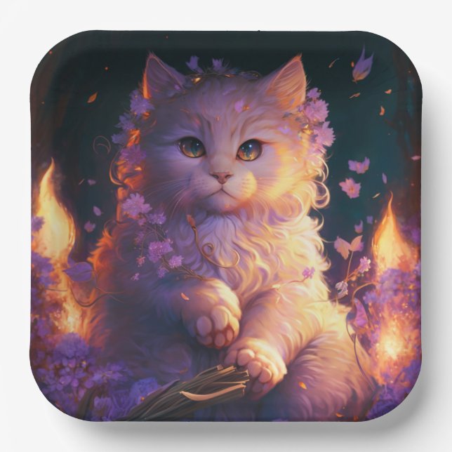 Teller aus Katzenpappe (Vorderseite)