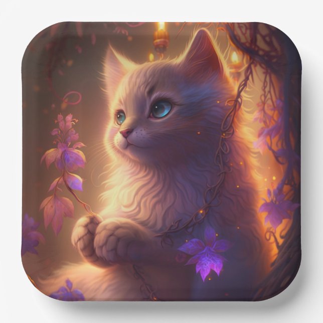 Teller aus Katzenpappe (Vorderseite)