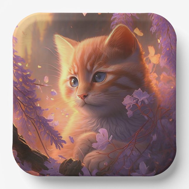 Teller aus Katzenpappe (Vorderseite)