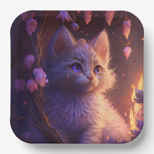 Teller aus Katzenpappe (Vorderseite)