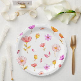 Teller aus niedlich rosa Blume