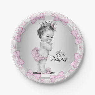 Teller aus Papier für Vintage-Prinzessinnen-Baby-P