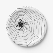 Teller aus Papier - Halloween-Party Spiderweb