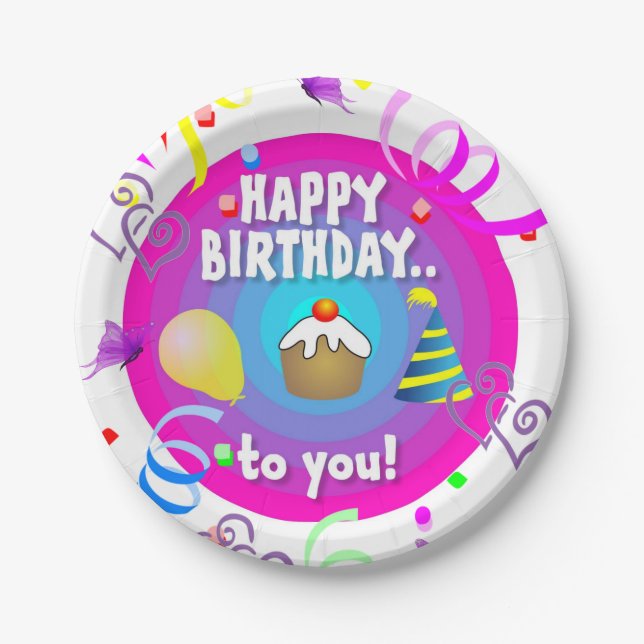 Teller aus Papier, ich freue mich auf Ihren Geburt (Vorderseite)