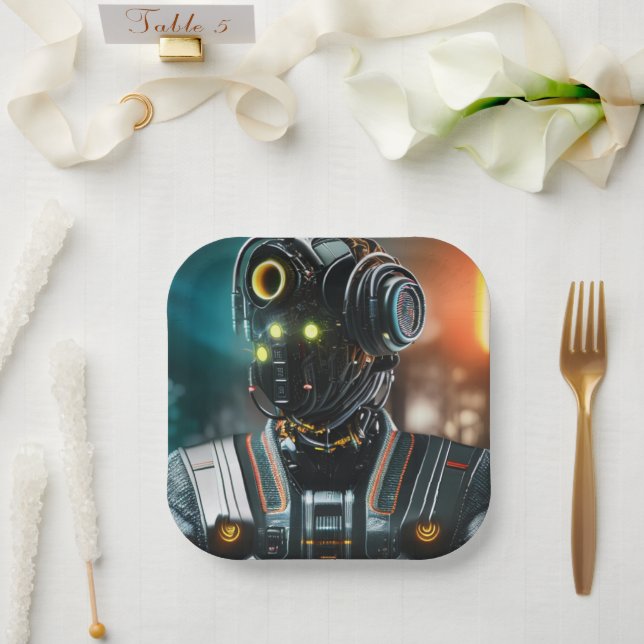 Teller aus robot 3-Quadratzoll (Hochzeit)