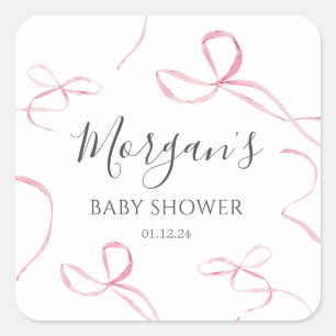 Teller aus rosa Bugpapier, Dekorationen aus Bugmot Quadratischer Aufkleber